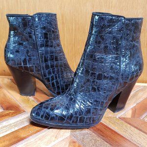 Donald J Pliner  Croc-Embossed leather ankle Boots